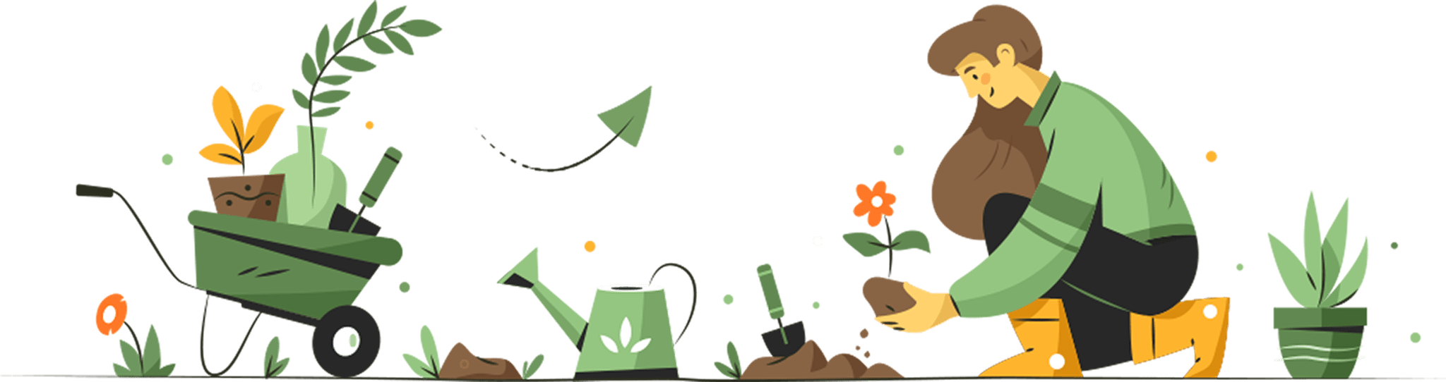 Garden woman planting