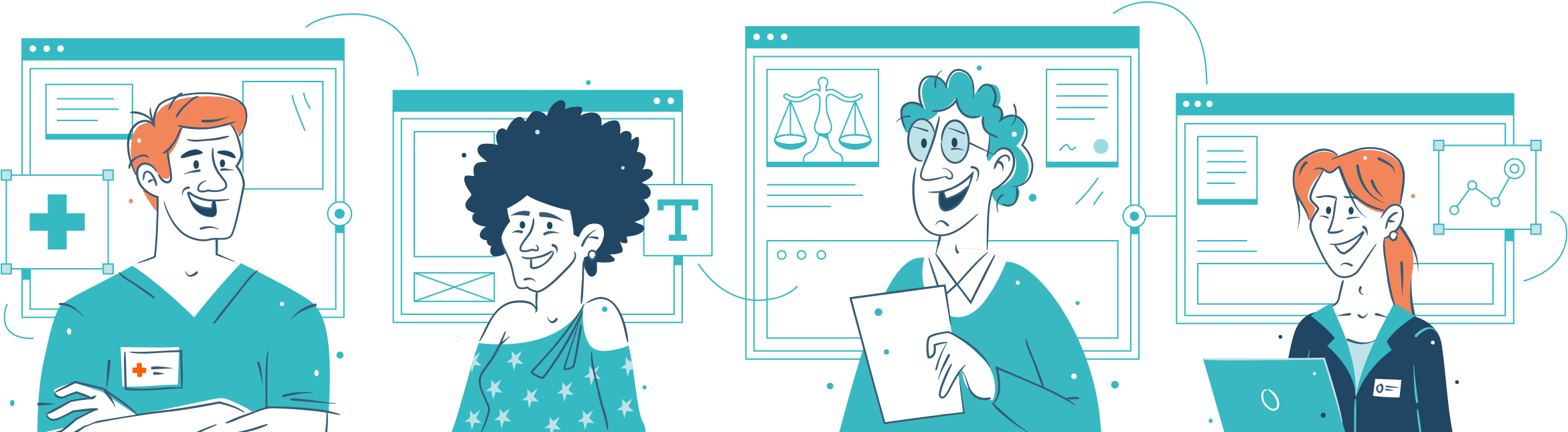 Multi people - doctor, women, lawyer